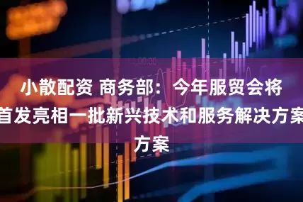 小散配资 商务部：今年服贸会将首发亮相一批新兴技术和服务解决方案